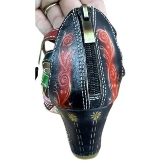 Elite by Corky St Marten Gladiator Casual Floral Zip Back Sandals size 7 - Picture 7 of 9